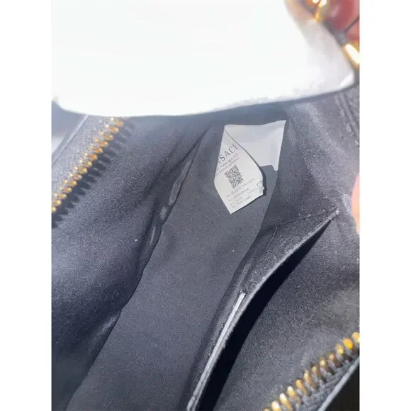 Versace Medusa Black Quilted Leather Shoulder/ crossbody Bag with Strap - Picture 5 of 14